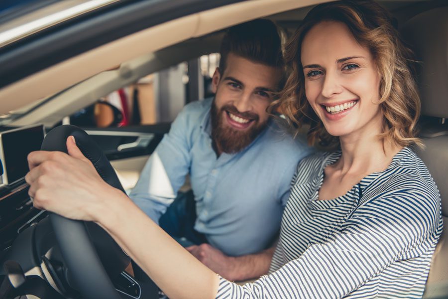 Request Auto ID Card - Couple Driving Together in the Car